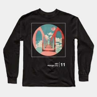 Midnight City - Minimal Style Graphic Artwork Design Long Sleeve T-Shirt